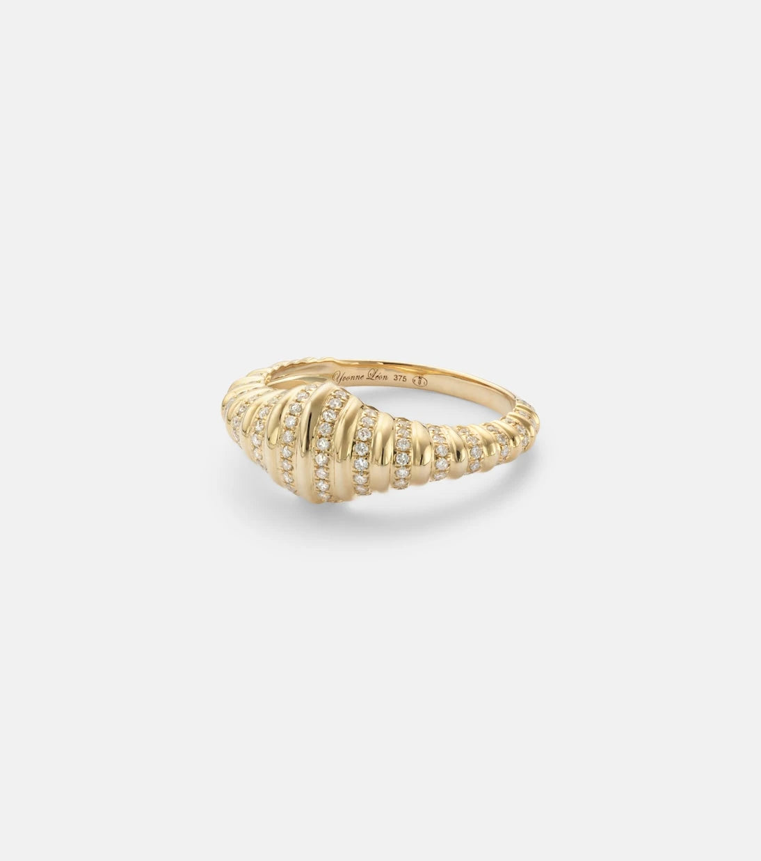 Yvonne Léon - Chevalière Nano 9kt gold ring with diamonds