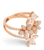 Bee Goddess Rose Gold and Diamond Apple Seed Ring (Size 16.5)