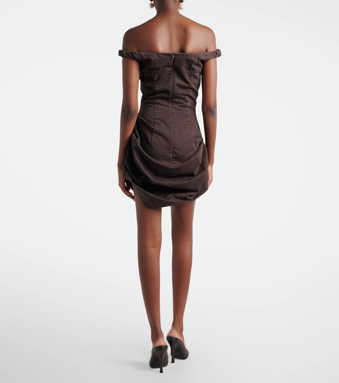 Magda Butrym - Gathered off-shoulder denim minidress