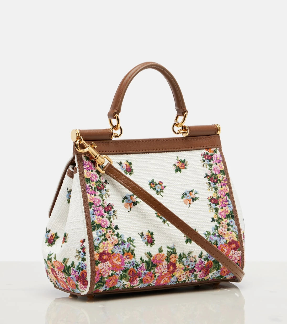 Dolce&Gabbana - حقيبة يد Sicily Medium بحواف جلدية