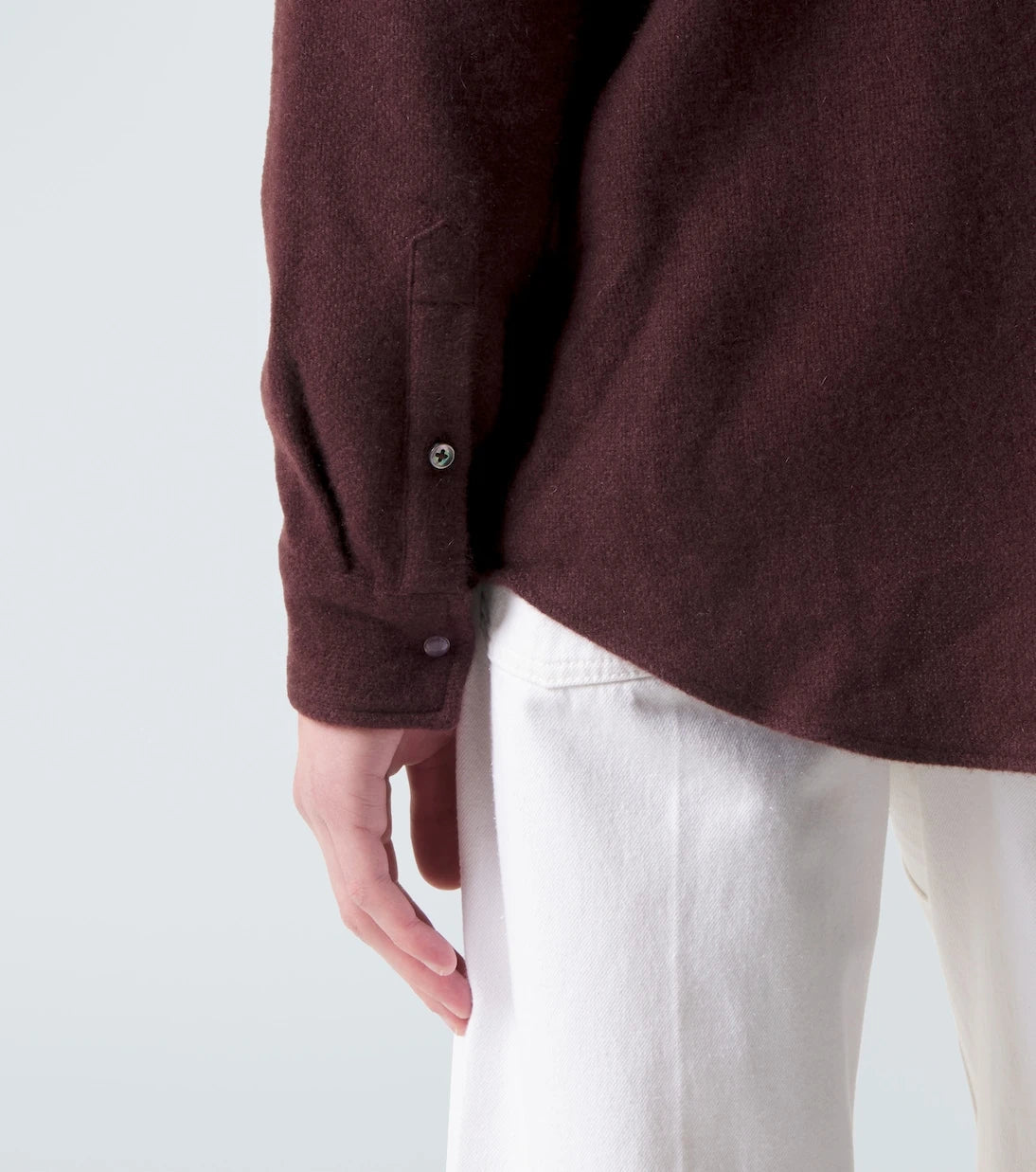 God's True Cashmere - Claret cashmere shirt with amethyst