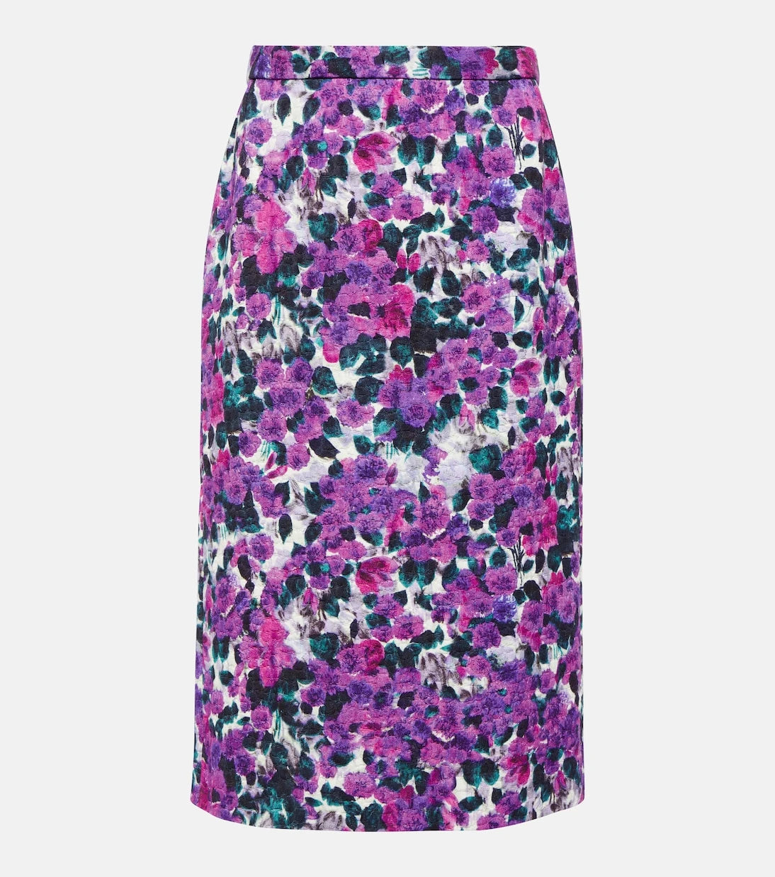 Dries Van Noten - تنورة متوسطة الطول بطبعة زهور وتأثير جلد التمساح