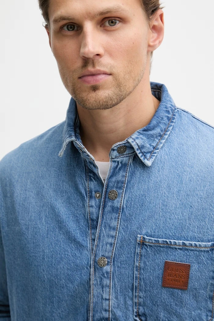 Guess Jeans Риза мъжка от деним