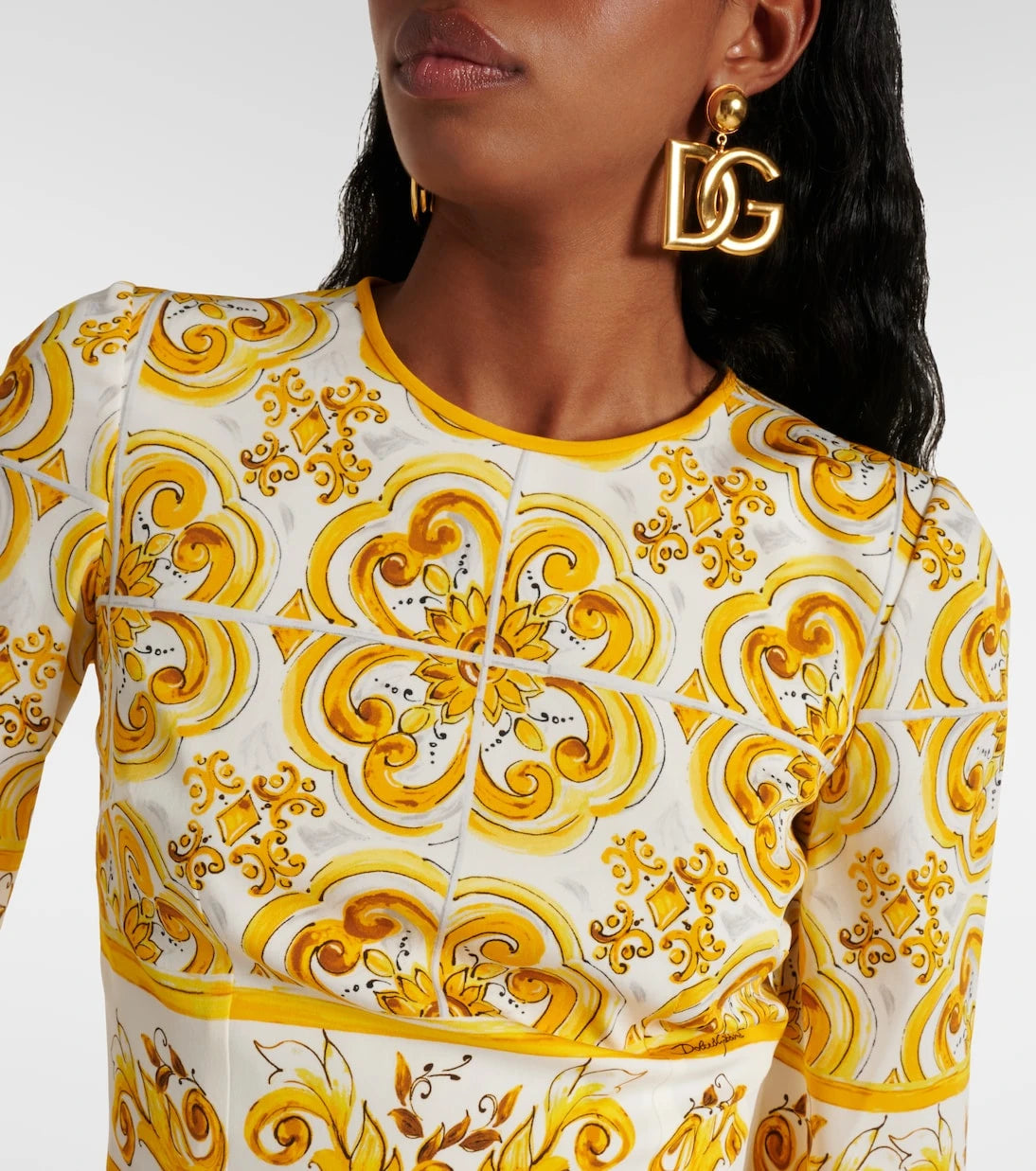 Dolce&Gabbana - Majolica silk-blend charmeuse midi dress