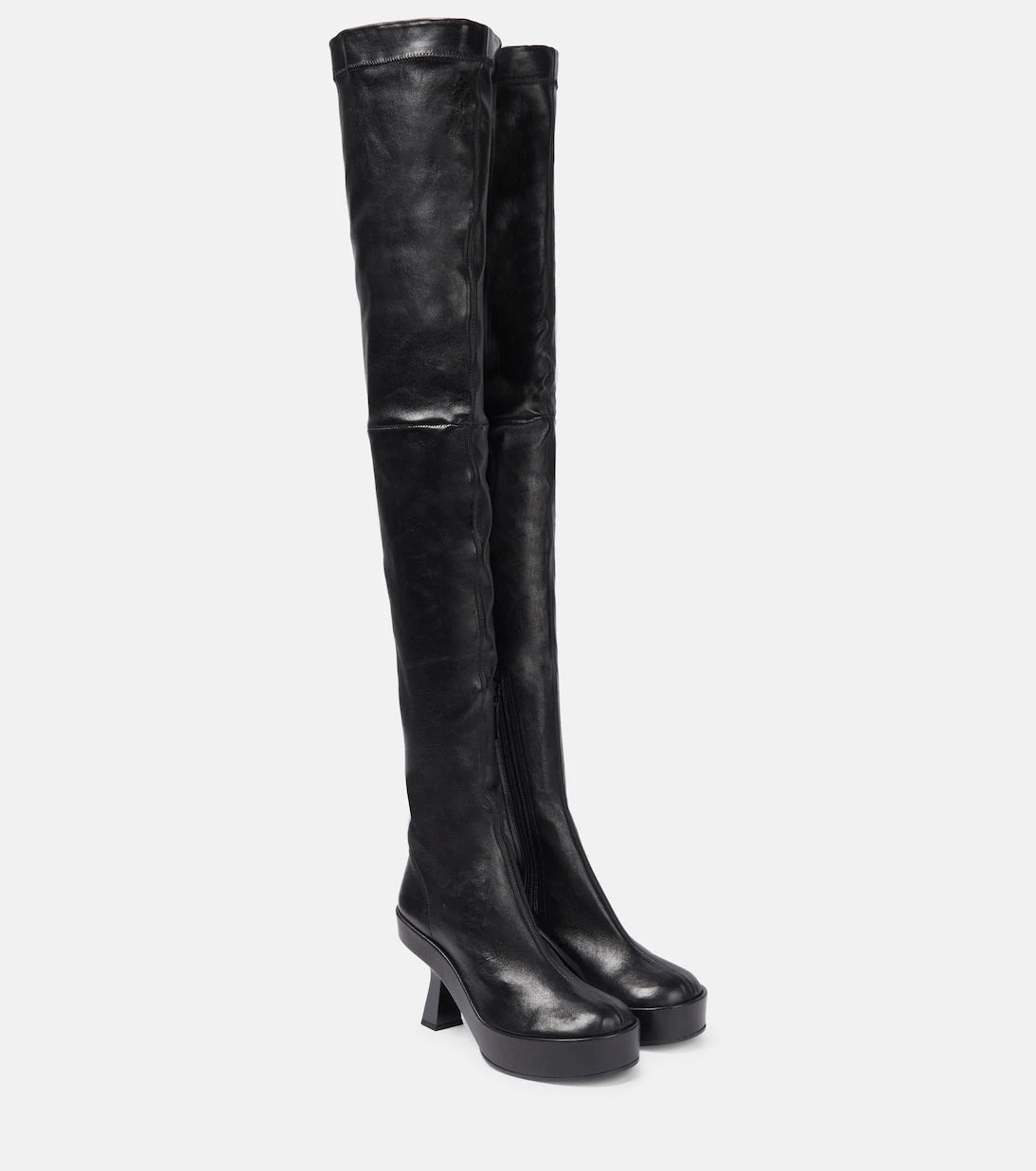 Versace - Leather over-the-knee boots