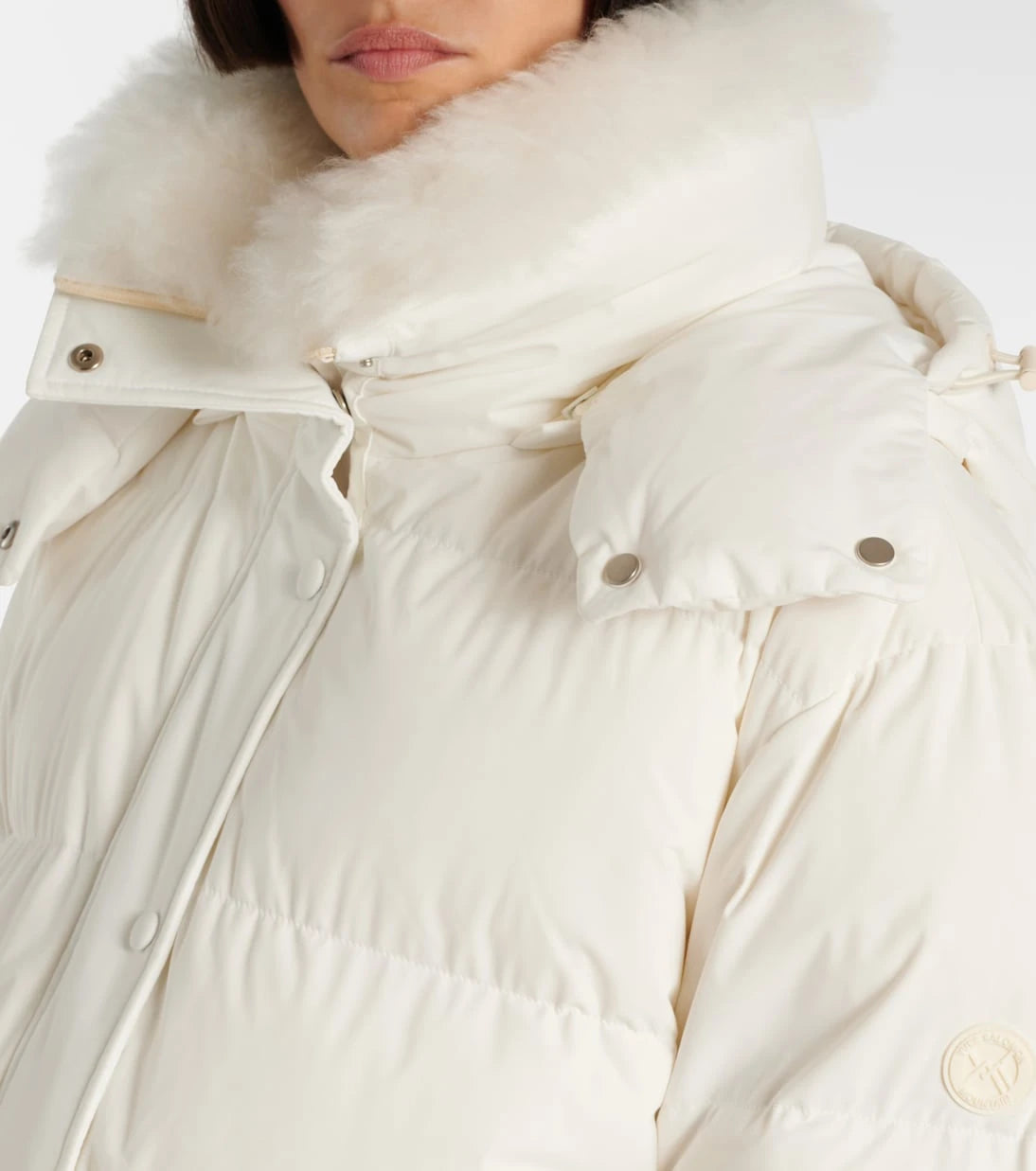 Yves Salomon - Doudoune 58cm shearling-trimmed ski jacket