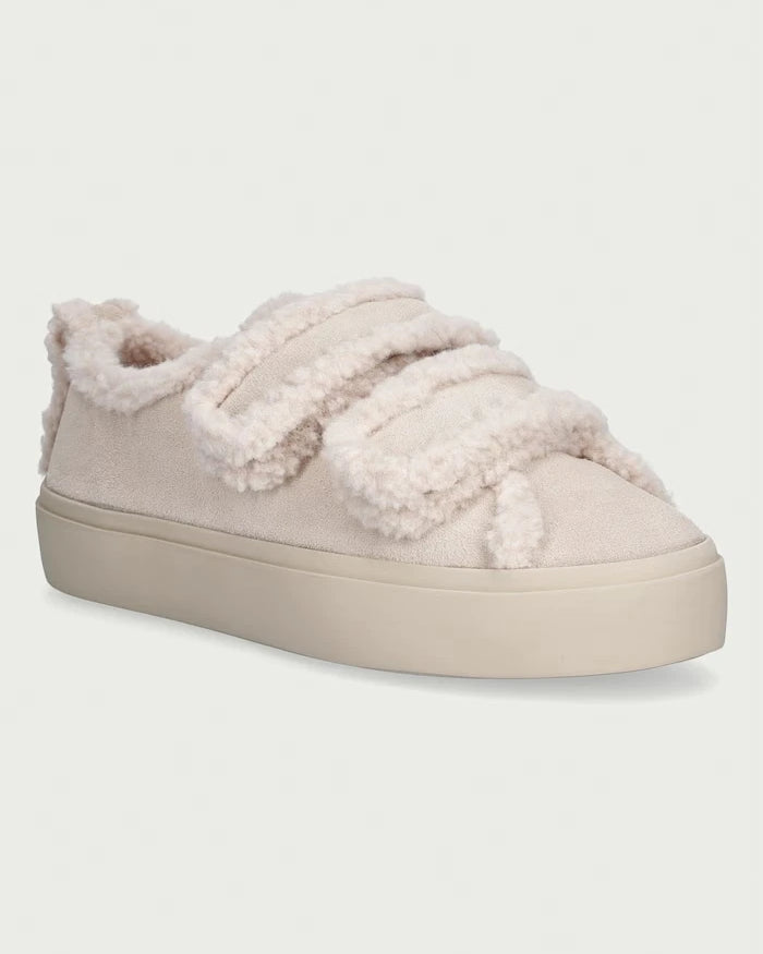 Inuikii Shearling Low Velcro Pastelle kadın süet sneaker