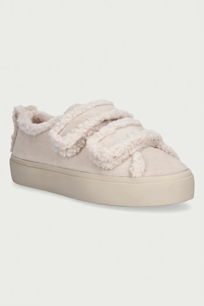 Inuikii Shearling Low Velcro Pastelle kadın süet sneaker