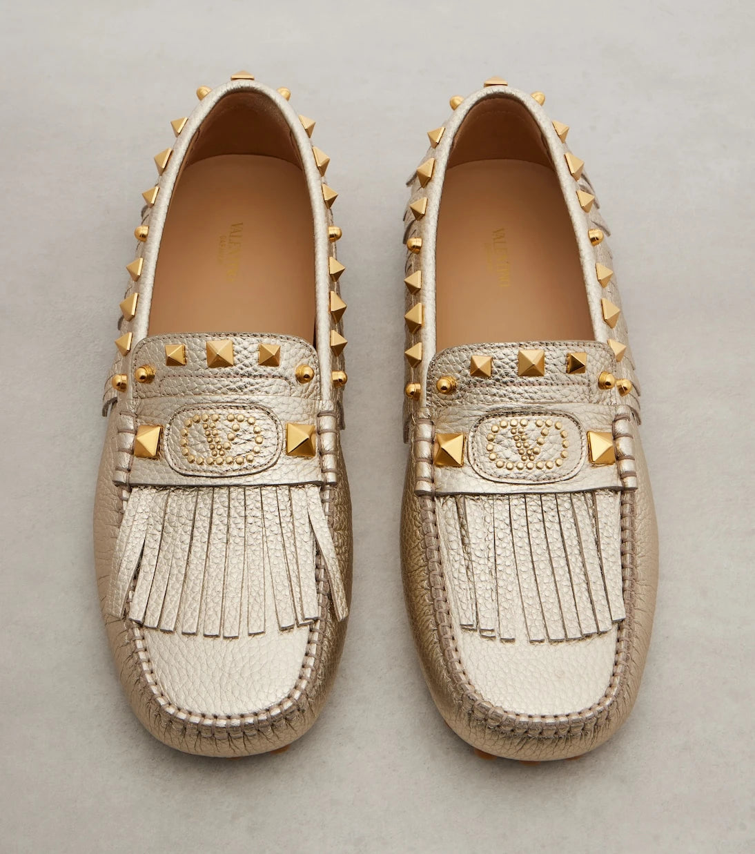 Valentino Garavani - Plaster Caster metallic leather loafers