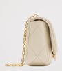 Ivory Leather Quilted Clutch Bag