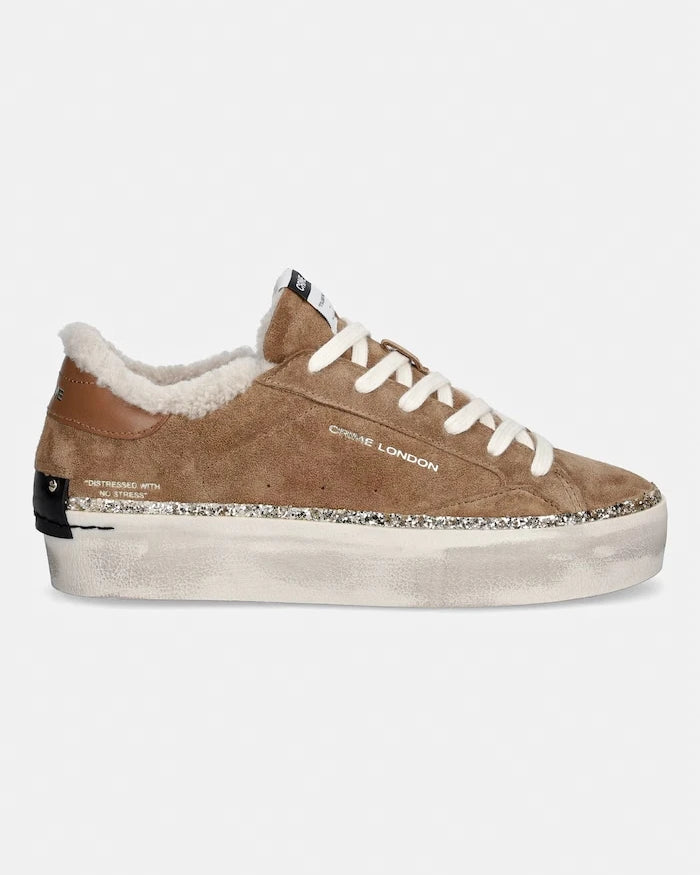 Crime London DISTRESSED PLATFORM маратонки дамски от велур