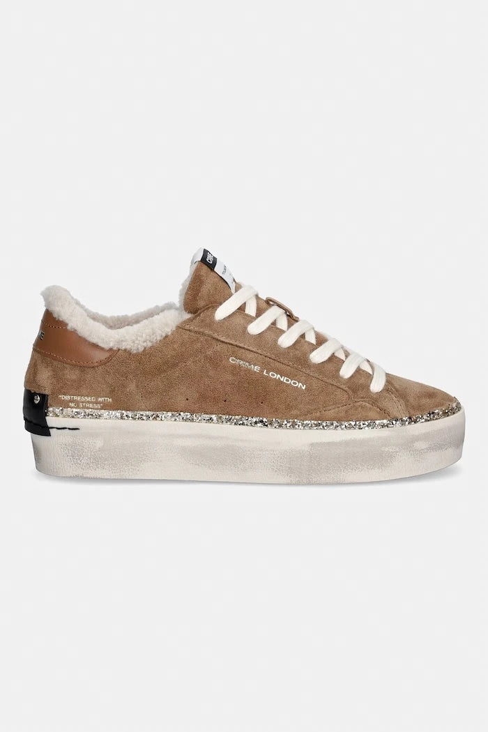Crime London DISTRESSED PLATFORM маратонки дамски от велур