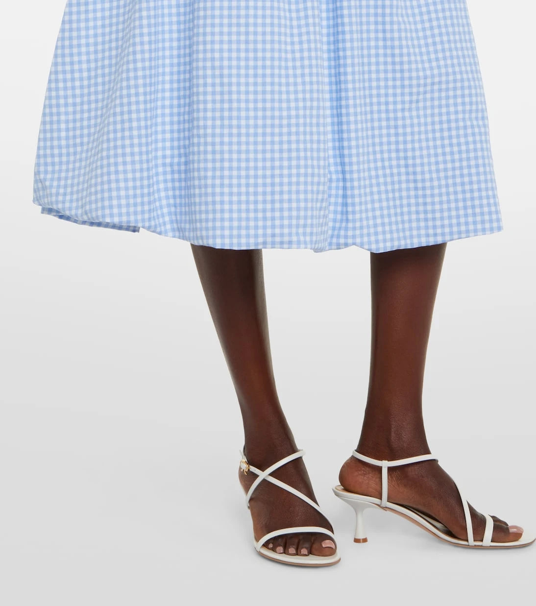 Bananhot - Alba gingham cotton poplin midi skirt