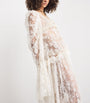 White Lace Long-Sleeve Maxi Dress
