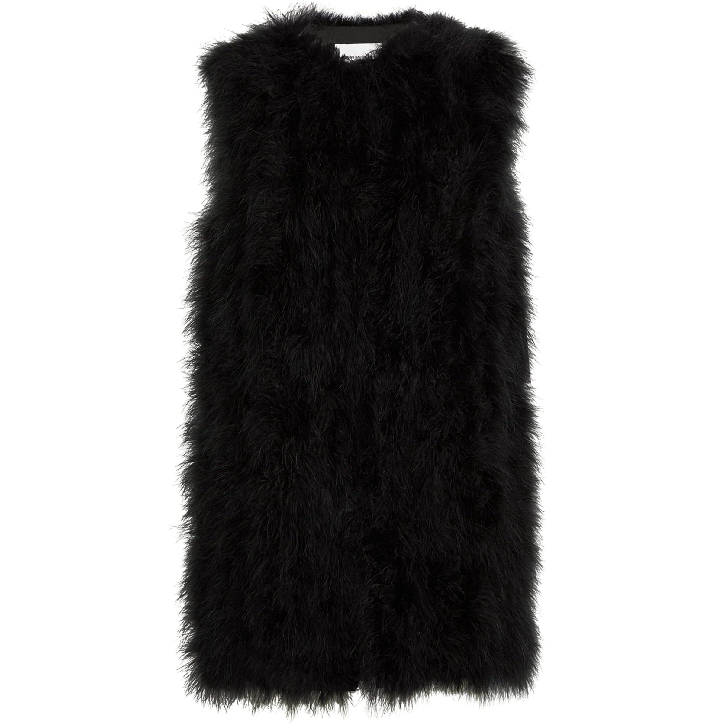 Yves Salomon Black Feather Gilet