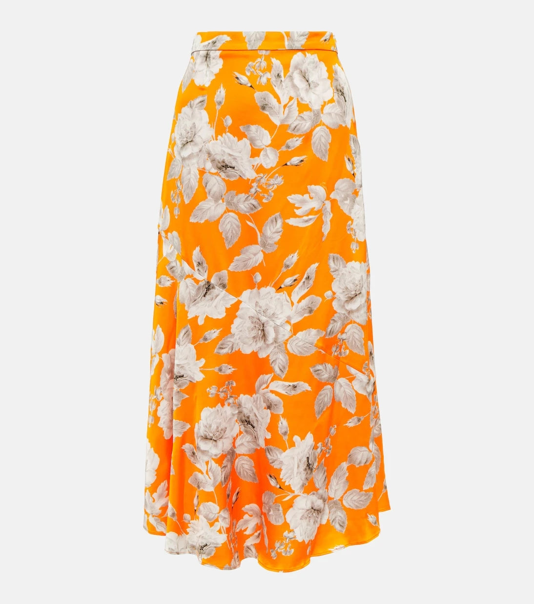 Erdem - Griselda floral satin midi skirt