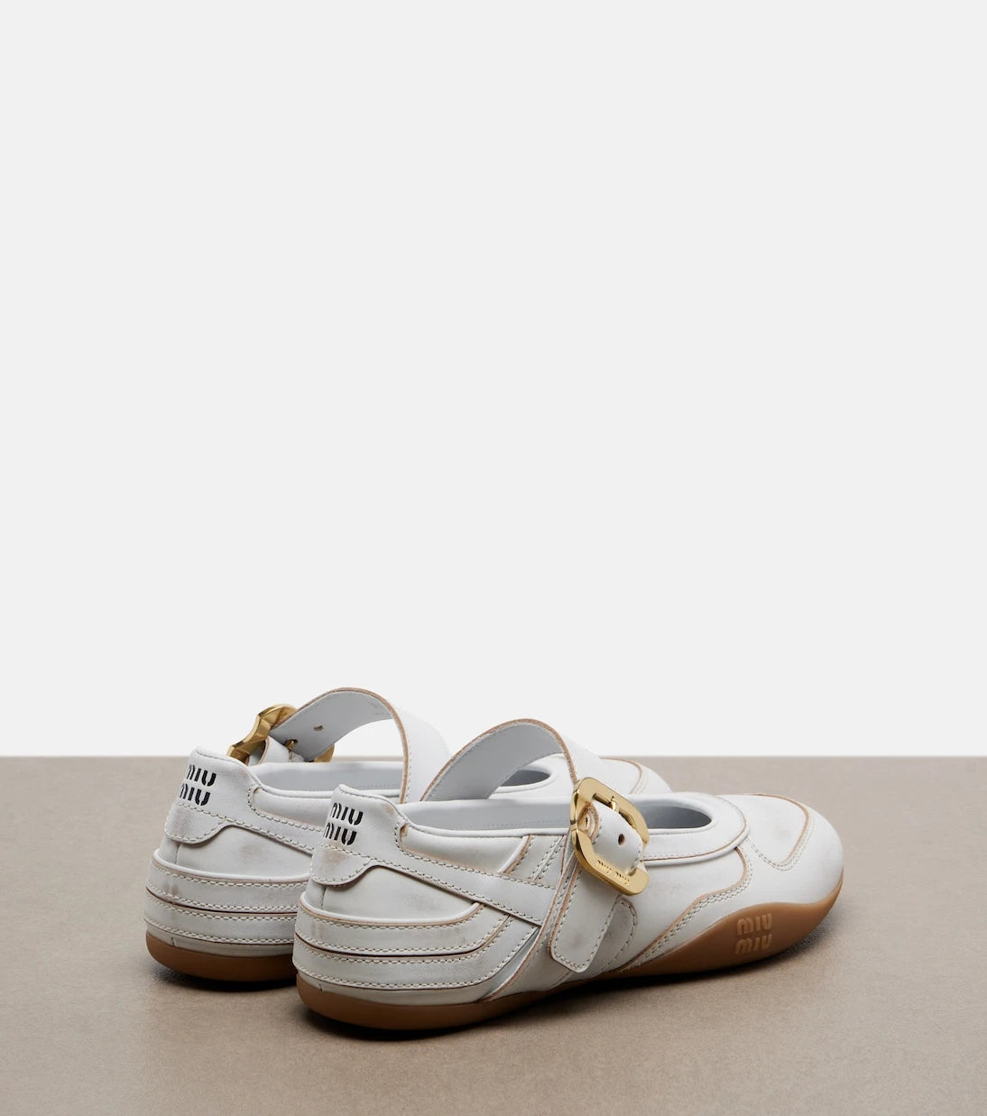 Miu Miu - Gymnasium leather ballet flats