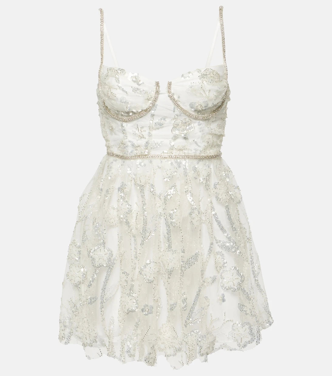 Self-Portrait - Sequined bustier minidress