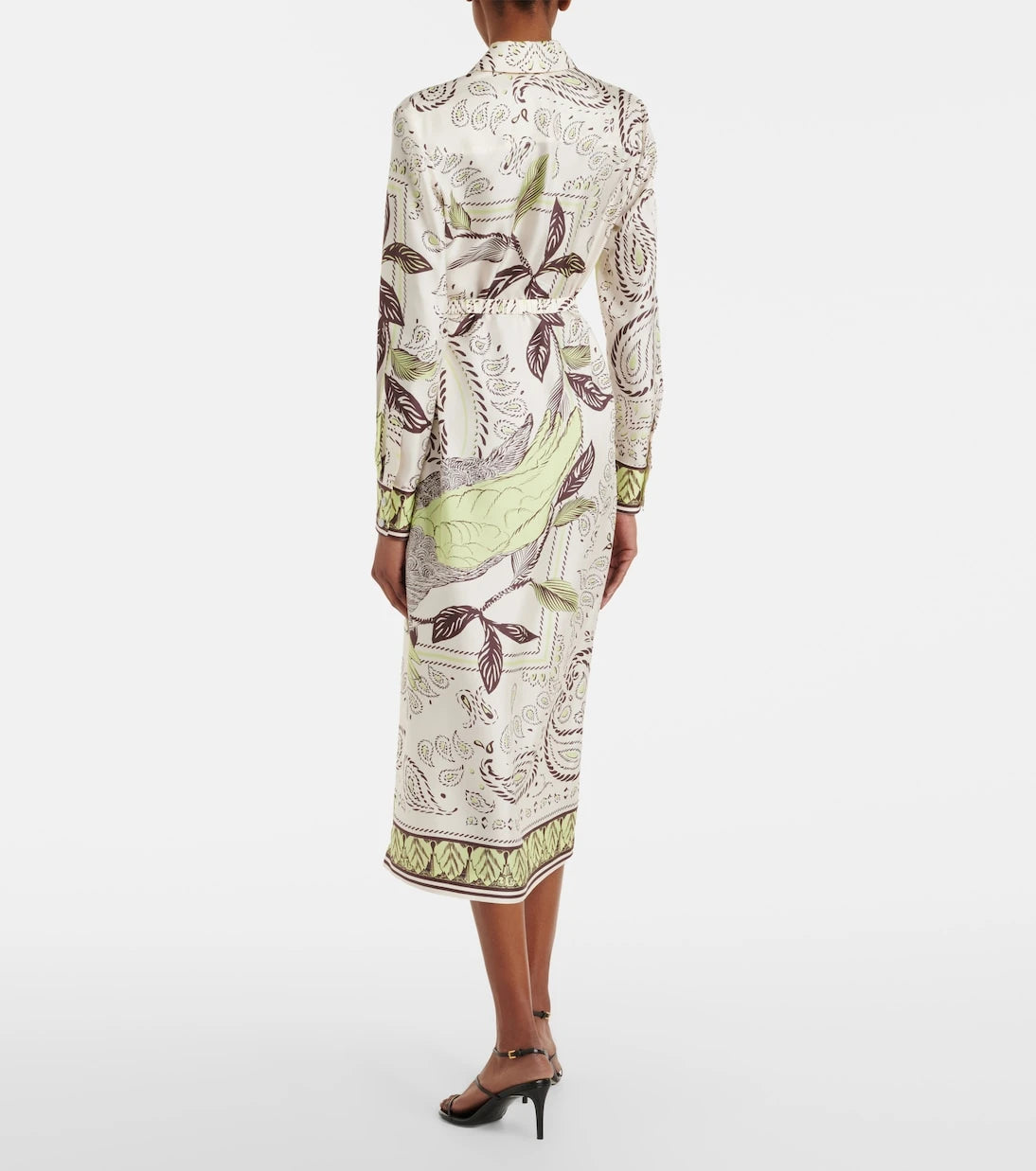 Tory Burch - Belted printed silk midi dress