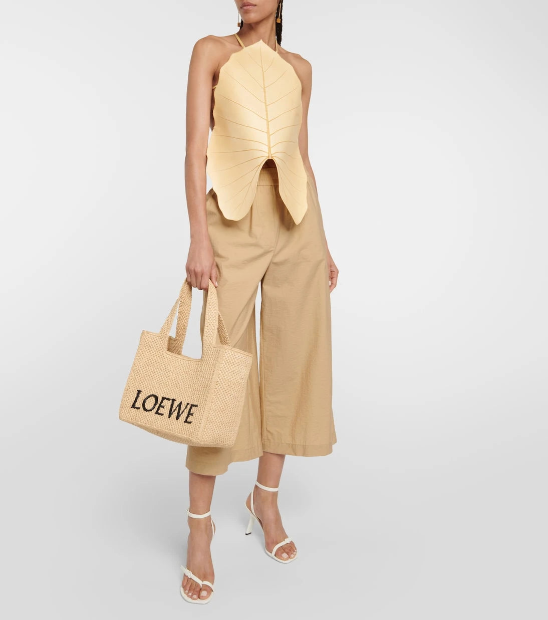Loewe - Paula's Ibiza Medium logo raffia tote bag