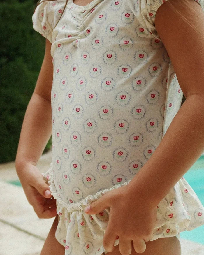 Konges Sløjd MALTI SWIMSUIT GRS Çocuk Tek Parça Mayo