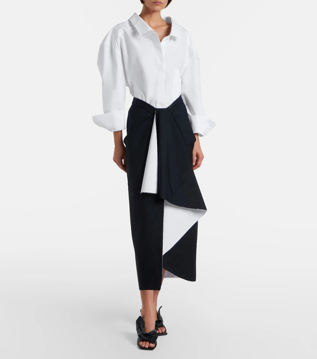 Givenchy - Draped wool and mohair midi skirt