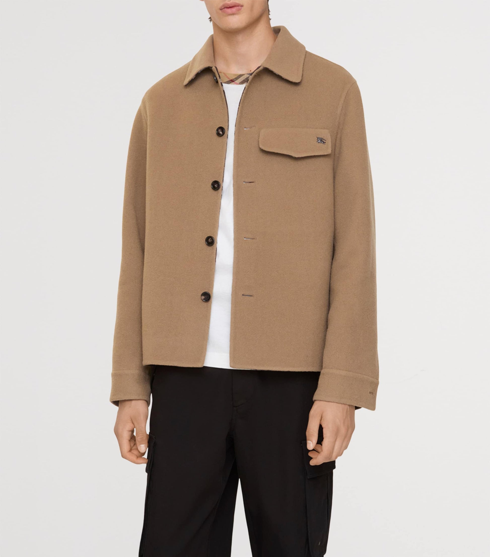 Beige Wool Overshirt