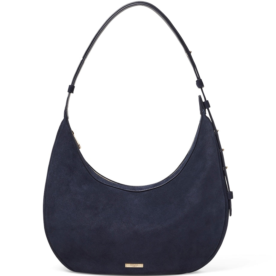 Suede Hudson Crescent Cross-Body Bag
