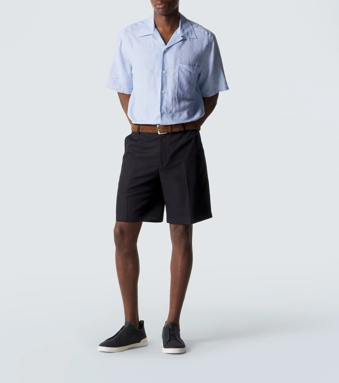 Zegna - حذاء رياضي قماشي سهل الارتداء Triple Stitch