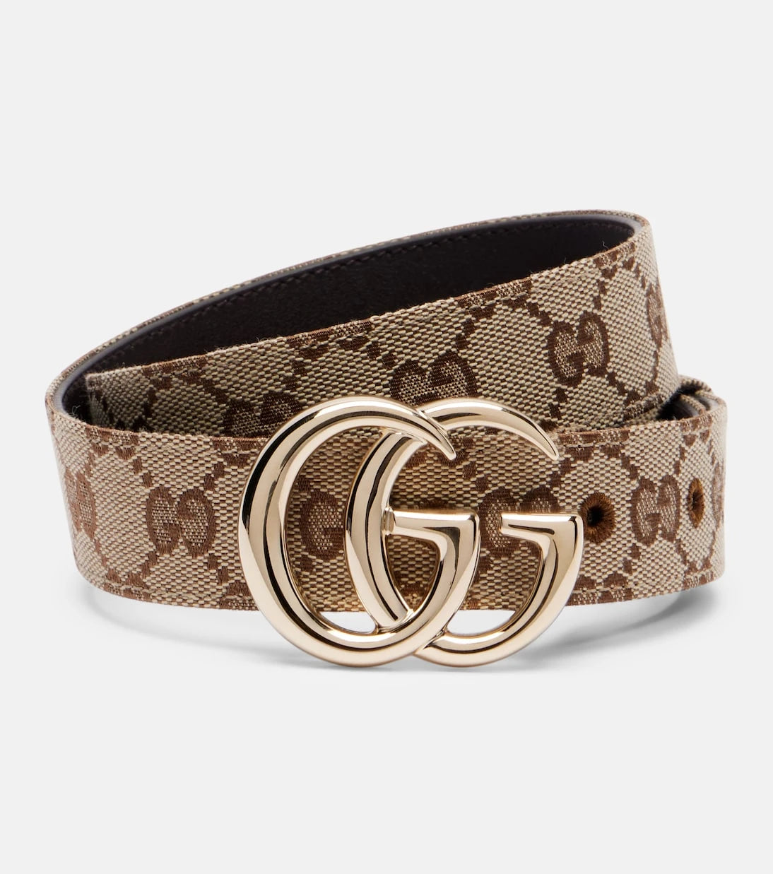 Gucci - GG Marmont leather-trimmed belt