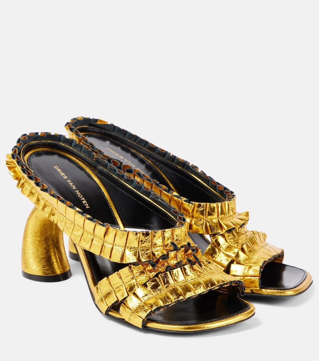 Dries Van Noten - 95 Metallic leather sandals