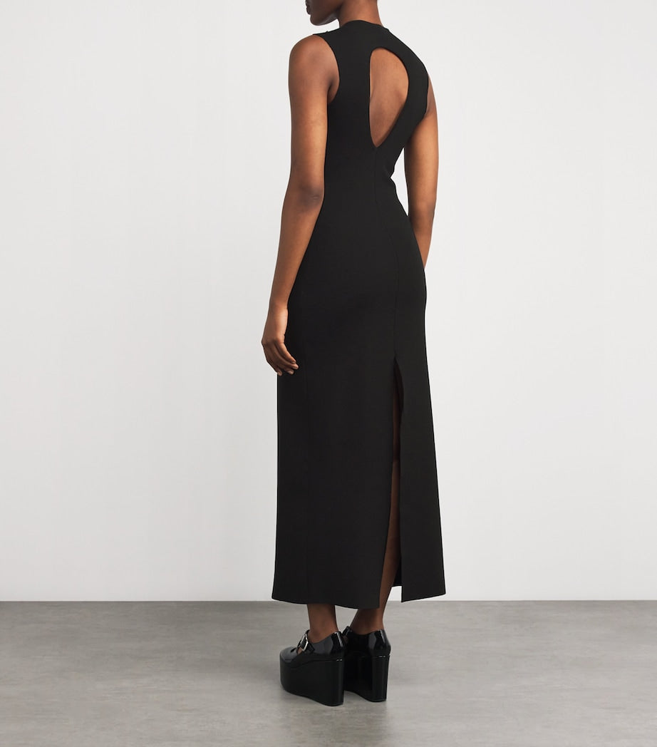 Knitted Neck-Tie Maxi Dress