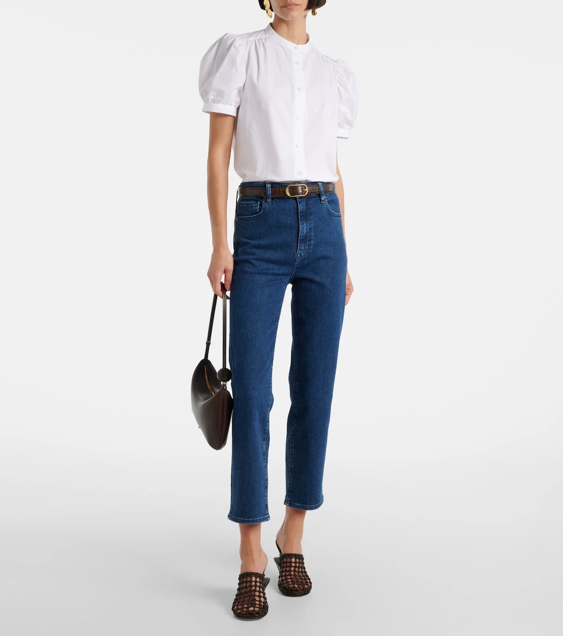 Frame - Icon cropped mid-rise straight jeans