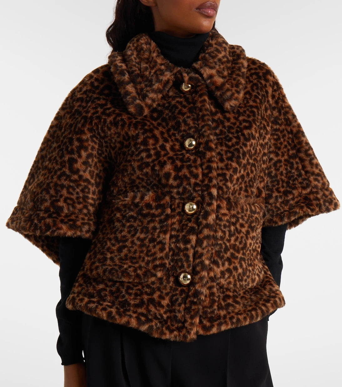 Max Mara - Leopard-printed alpaca, wool, and silk cape