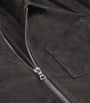 Officine Generale Black Suede Zip Overshirt