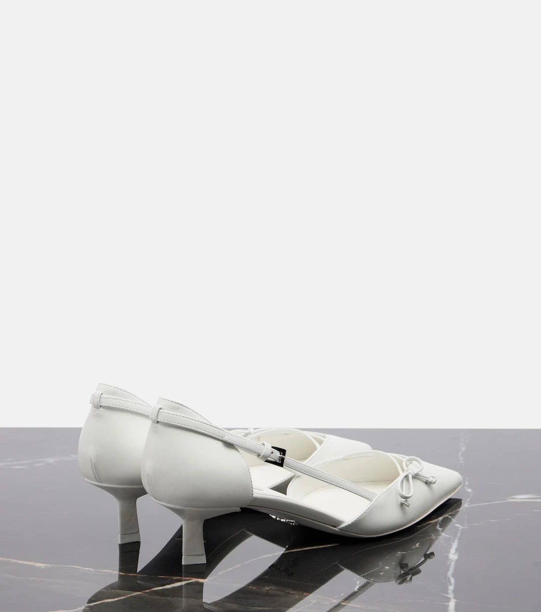 Prada - Bow-detail leather pumps