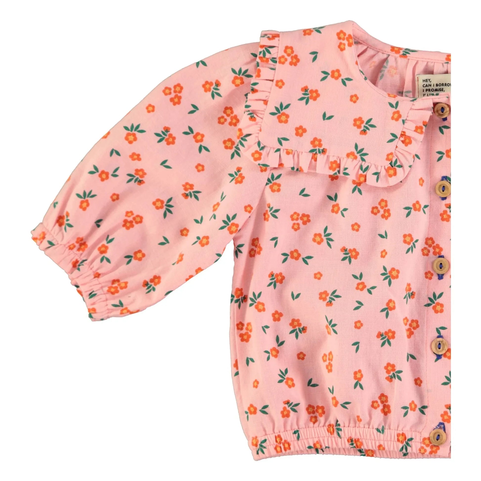 Piupiuchick - Blouse Fleuri Organic Cotton | Peach