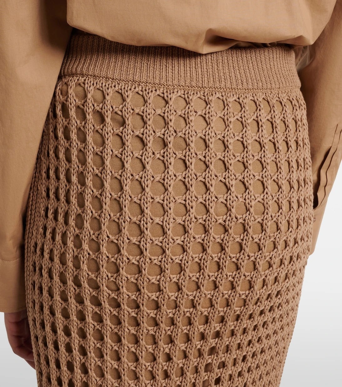 Max Mara - Geode open-knit cotton midi skirt