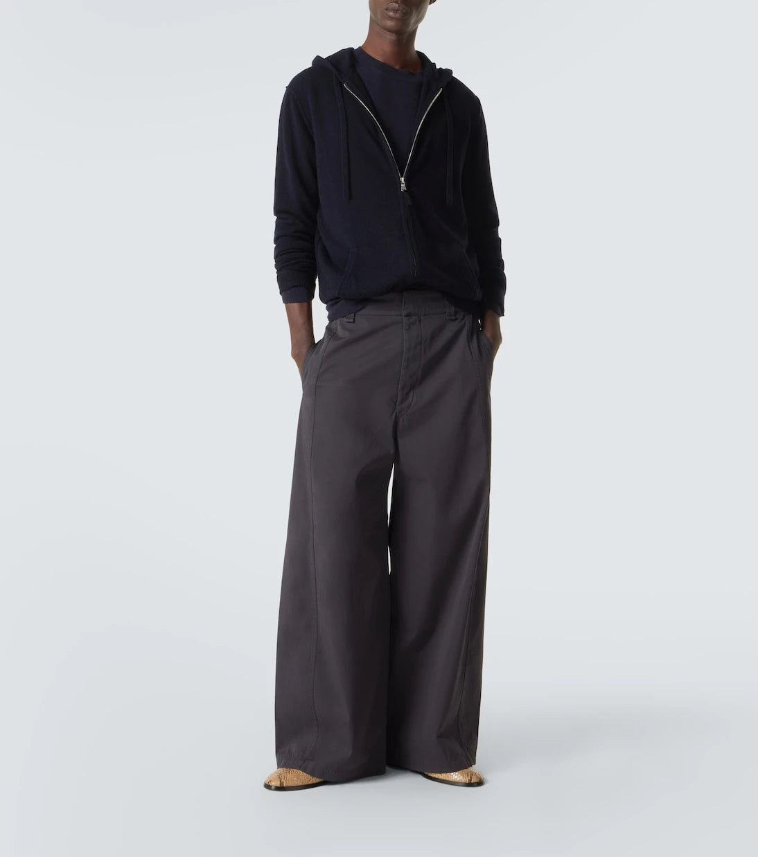 Allude - Zip-up wool and cashmere hoodie