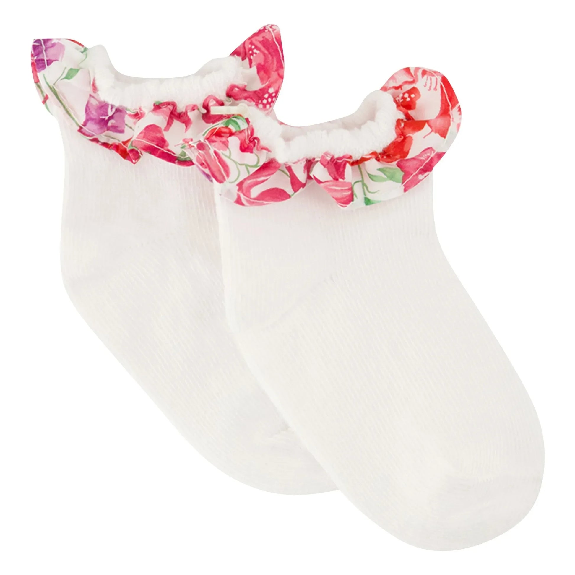 Tartine et Chocolat - Liberty ruffled socks | Candy pink