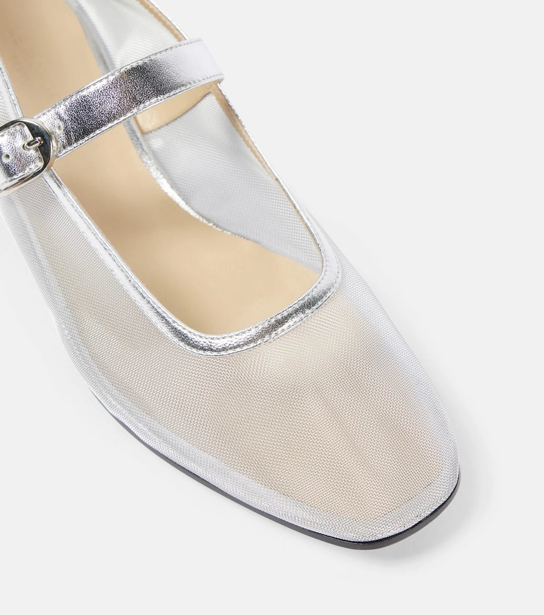Le Monde Béryl - Leather-trimmed mesh ballet flats