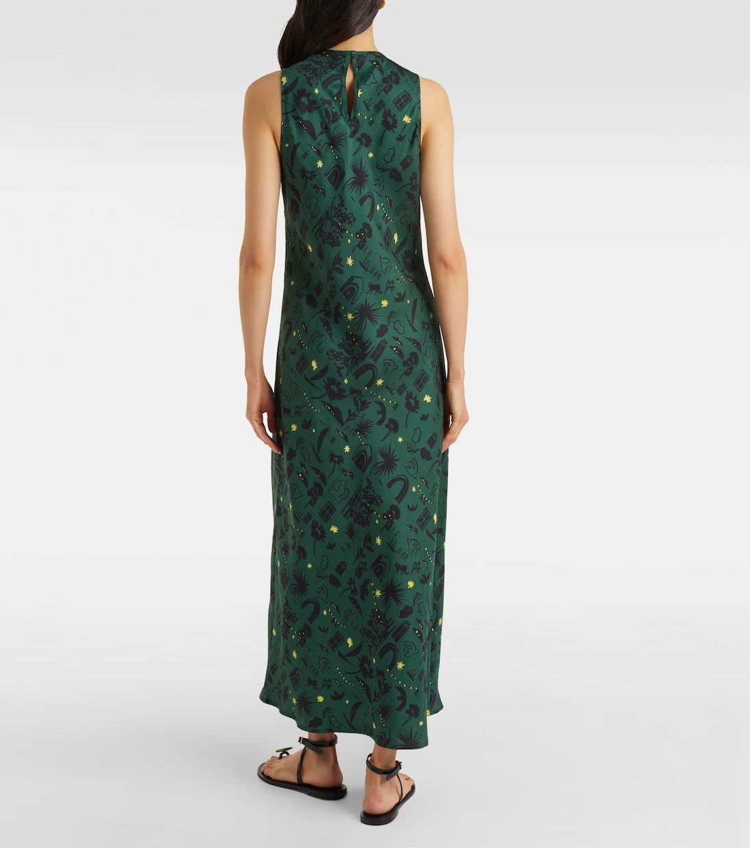 Asceno - Valencia printed silk charmeuse maxi dress