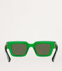 Bottega Veneta Green Rectangular Sunglasses