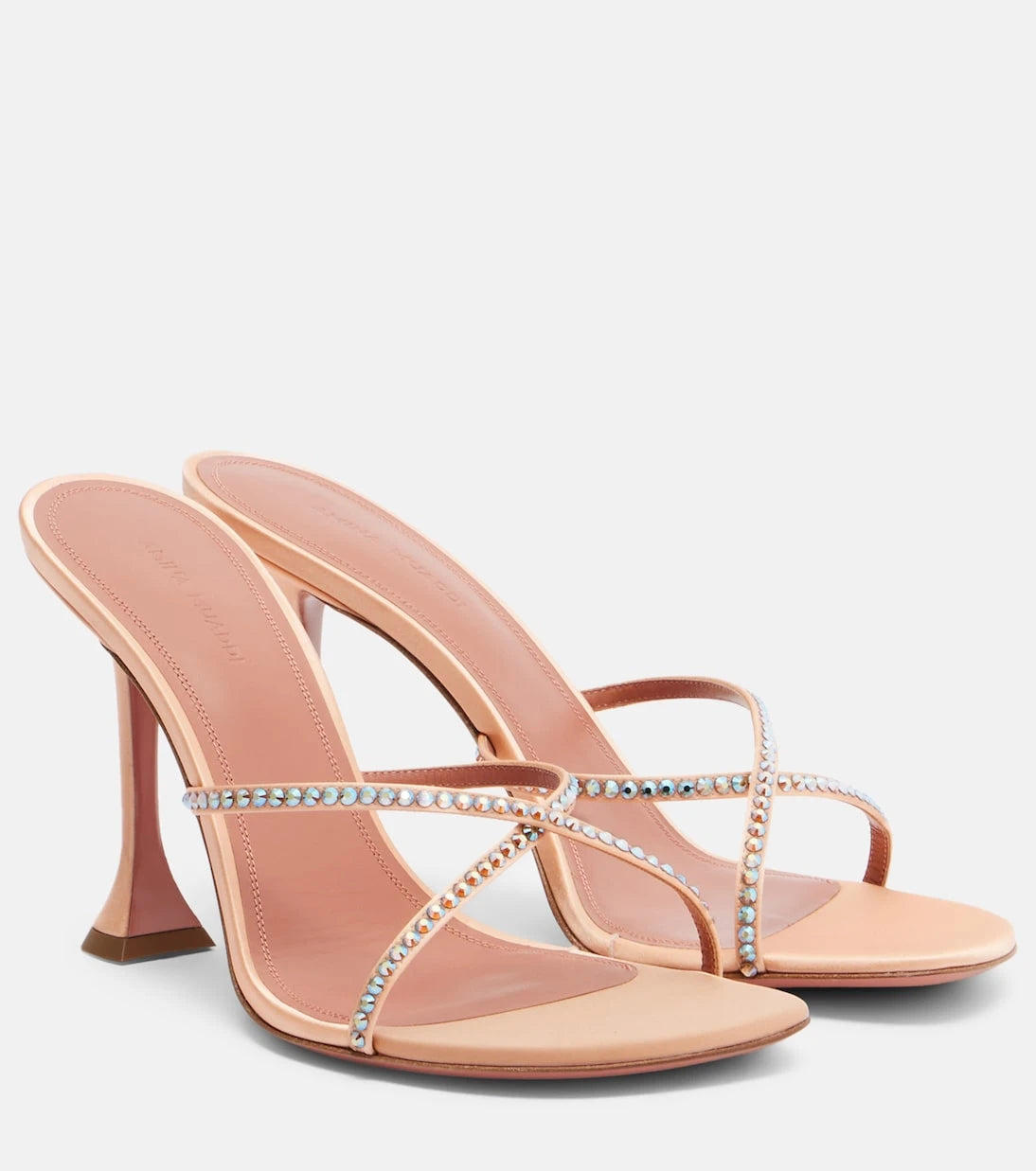 Amina Muaddi - Sally crystal-embellished satin mules