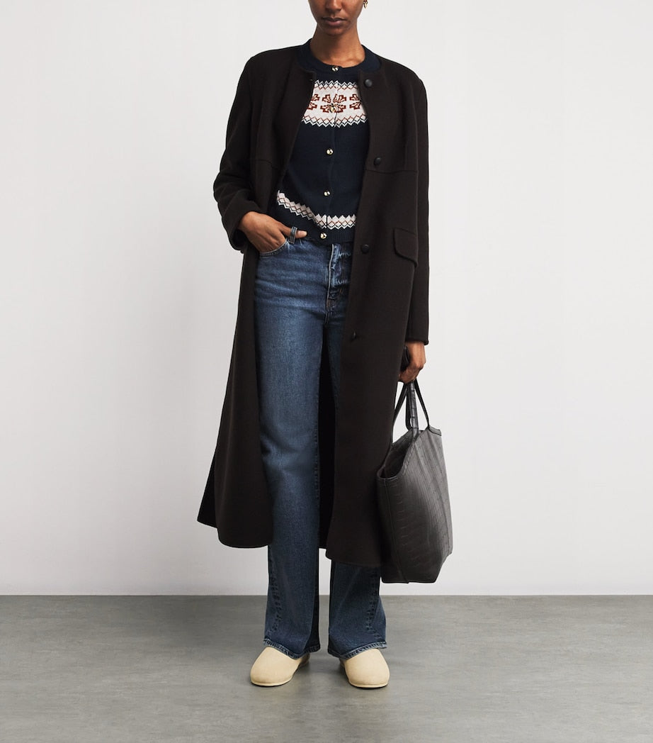 Cashmere Fair Isle Cardigan NAVY