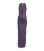 Purple Stretch-Mesh Maxi Dress