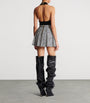 Balmain Black Tweed Pleated Mini Skirt