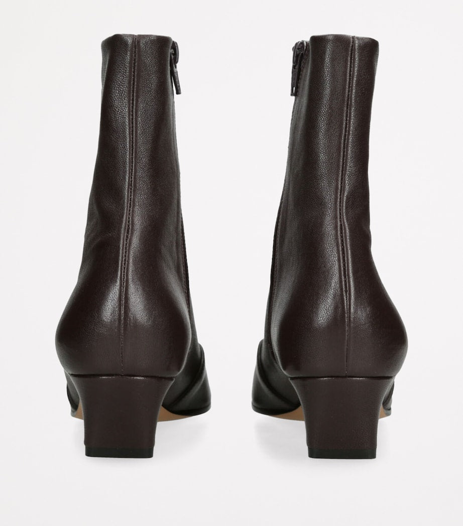 Khaite Brown Leather Nevada Ankle Boots 40