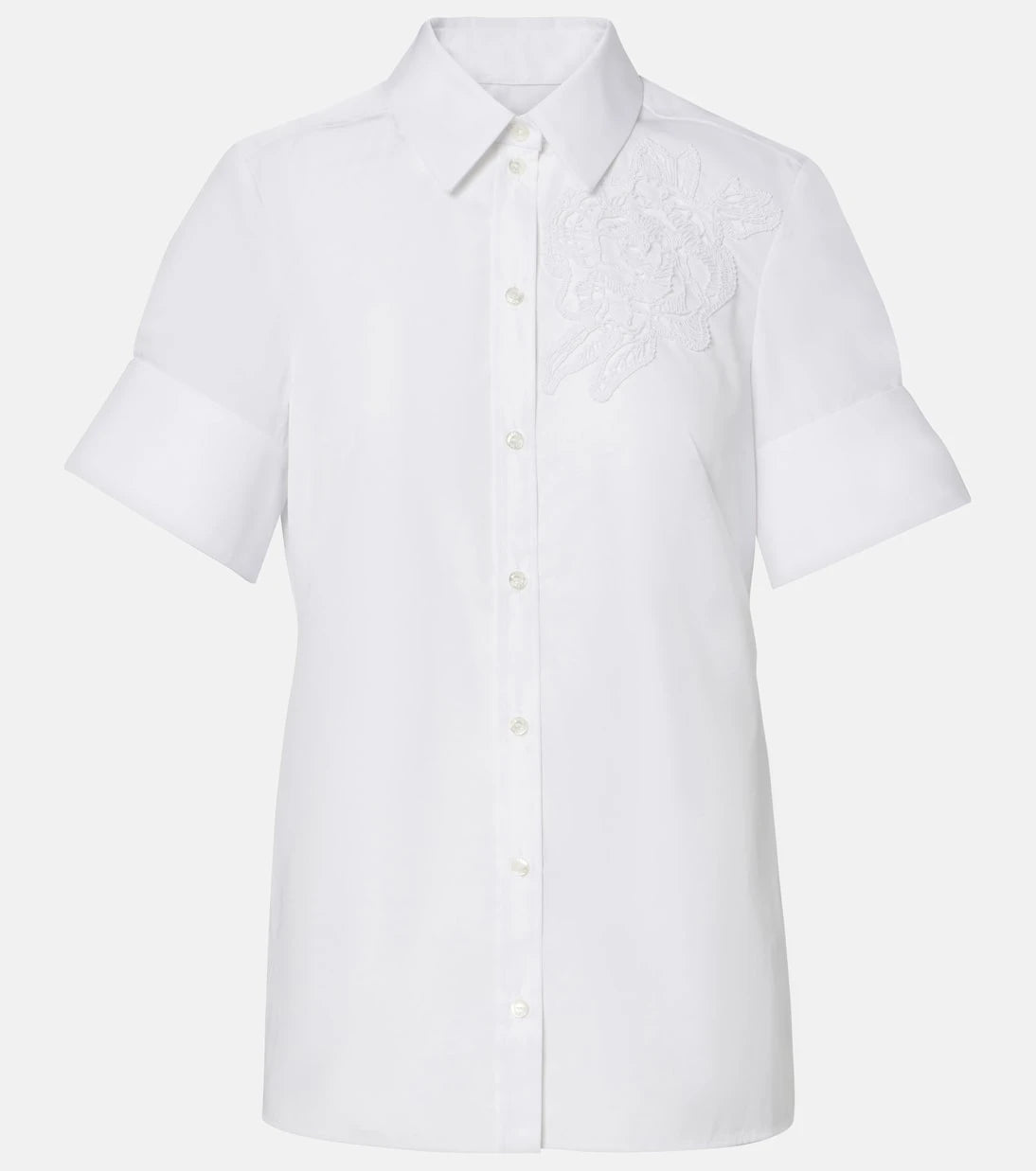 Erdem - Embroidered cotton poplin shirt