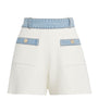Maje White Cotton-Blend Bouclé Shorts